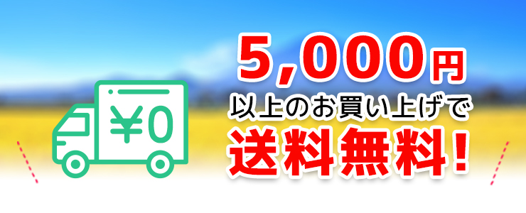 5,000円以上のお買い上げで送料無料！